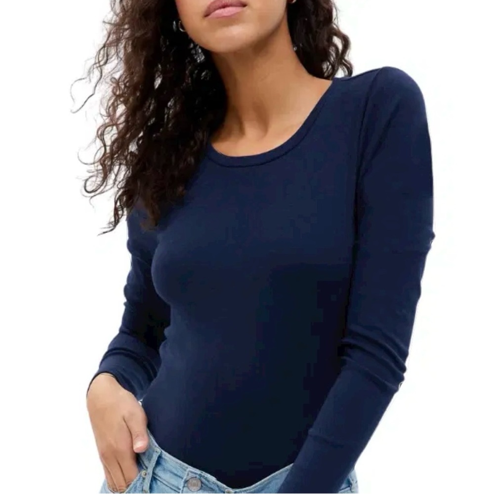 J.Crew Premium jersey long-sleeve crewneck T-shirt in Dark Evening NWT